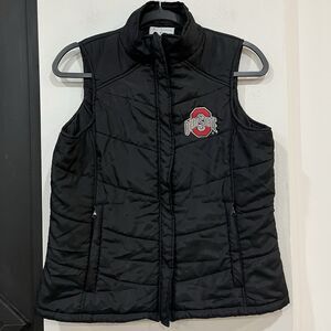 J America Women’s Ohio State Black Puffer Vest Size Small Varsity College